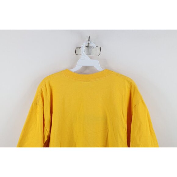 Vtg 90s Streetwear Mens XL Spell Out Anchorage Alaska USA Flag T-Shirt Yellow - Picture 8 of 9